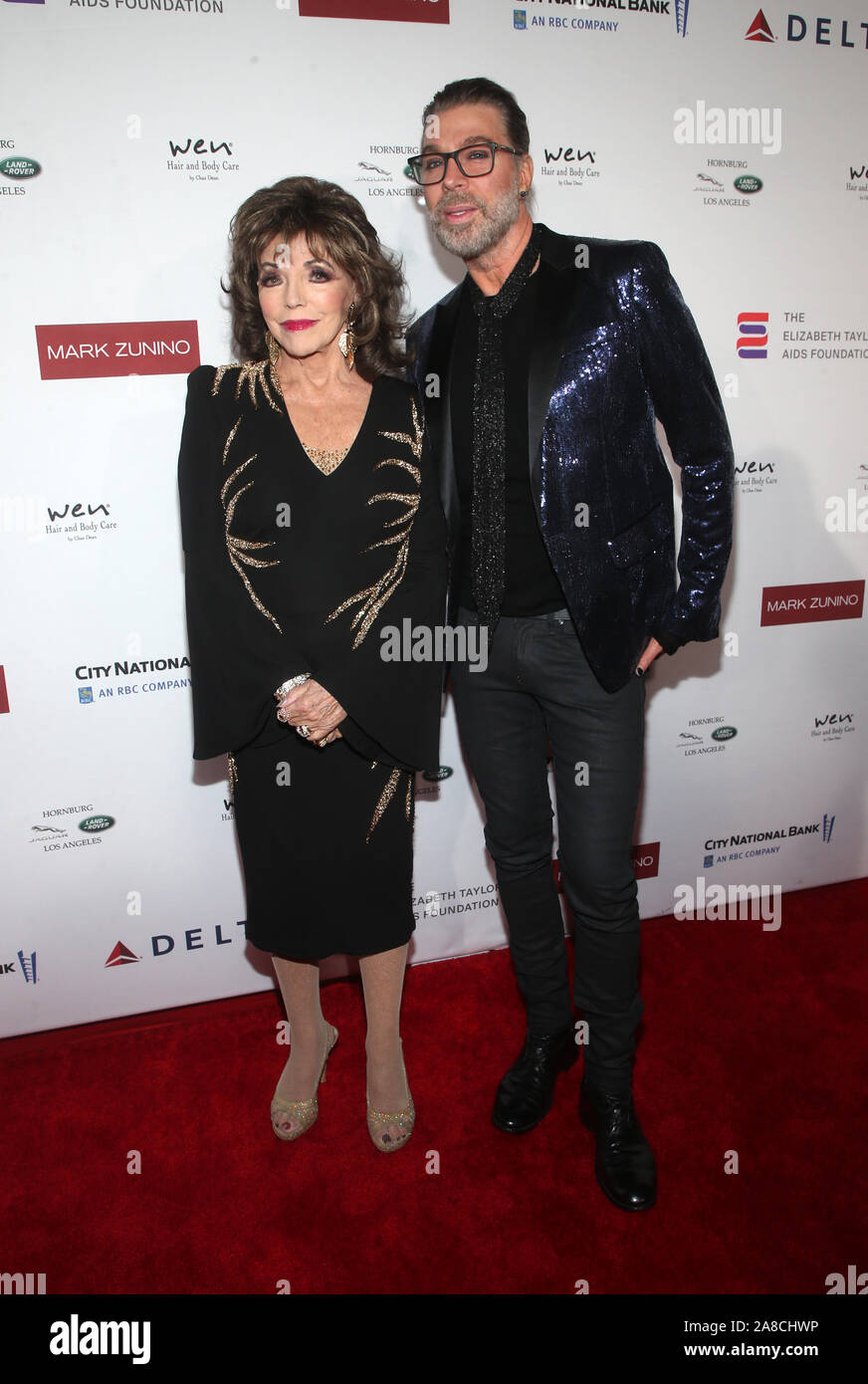 Beverly Hills, California, USA. 7th Nov 2019. Joan Collins, Chaz Dean ...