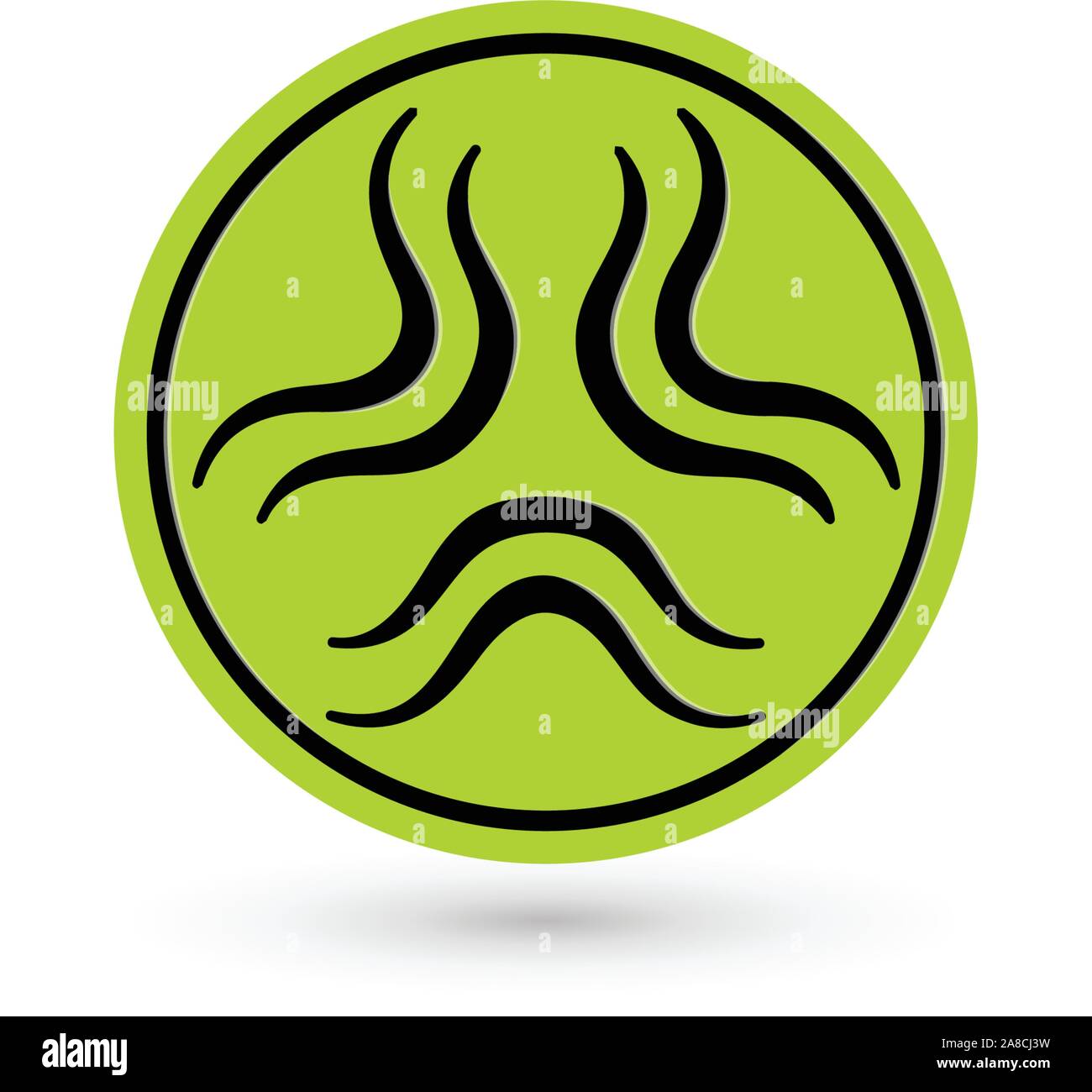 Toxic green vector icon. Radiation pictogram. Biohazard Warning symbol. Science atomic reactor tech simple isolated chemical logo Stock Vector