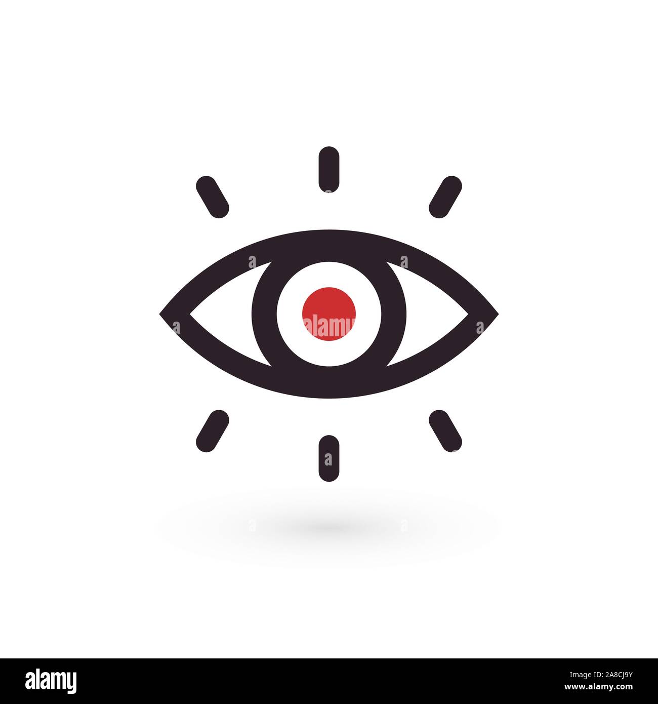 Eye outline icon, linear style, perfect for vision icon, eye surgery emblem, retina recognition tech logotype, optical innovative developments logo Stock Vector