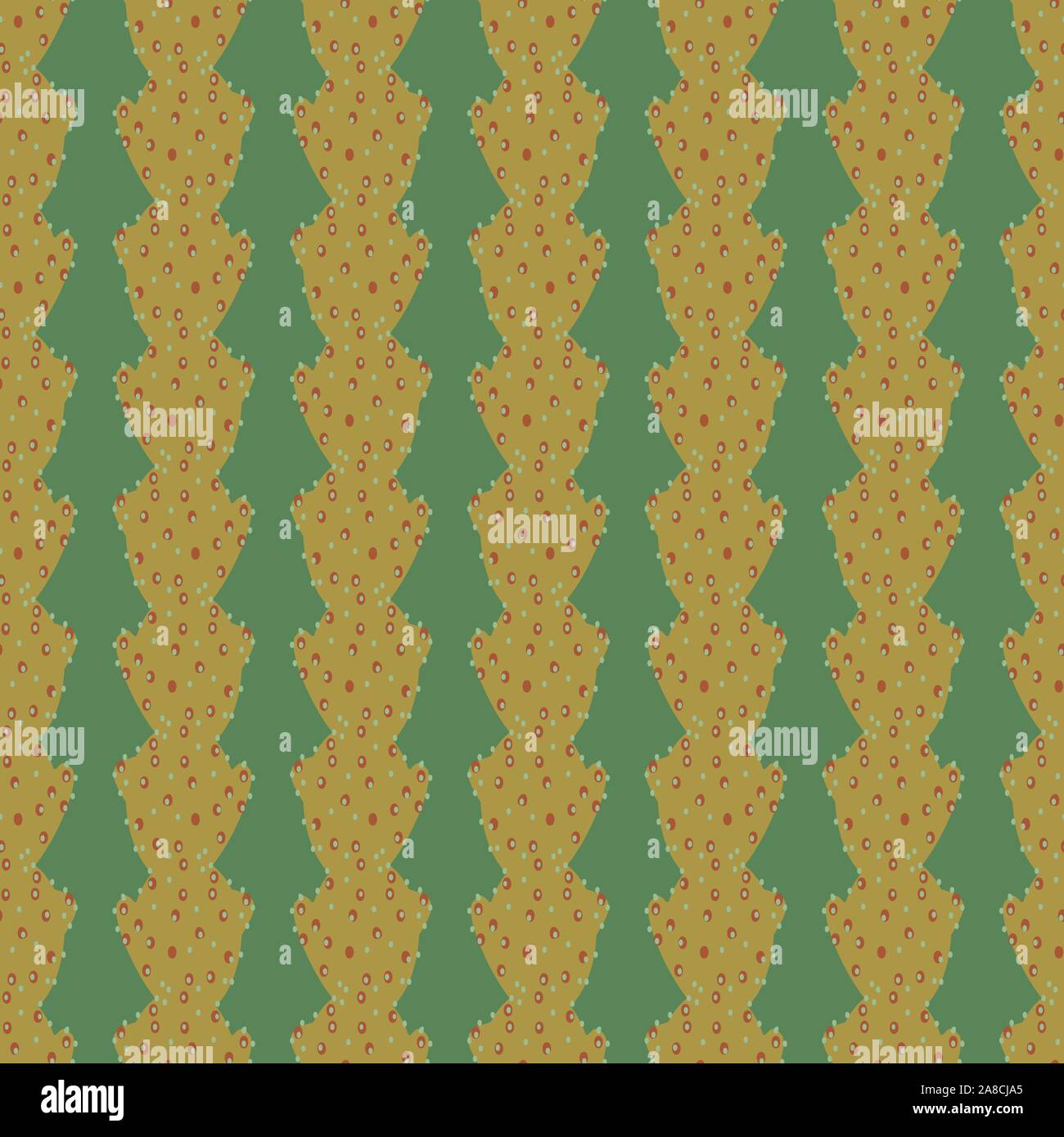 seamless vector pattern with succulent stripes in green colors Stock Vector