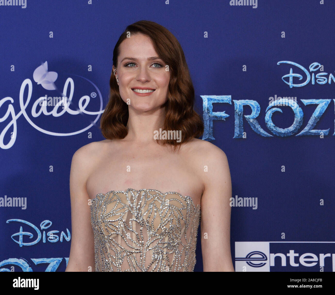 Los Angeles, United States. 07th Nov, 2019. Cast member Evan Rachel Wood attends the premiere of the animated musical comedy 'Frozen II' premiere at the Dolby Theatre in the Hollywood section of Los Angeles on Thursday, November 7, 2019. Storyline: Anna, Elsa, Kristoff, Olaf and Sven leave Arendelle to travel to an ancient, autumn-bound forest of an enchanted land. They set out to find the origin of Elsa's powers in order to save their kingdom. Photo by Jim Ruymen/UPI Credit: UPI/Alamy Live News Stock Photo