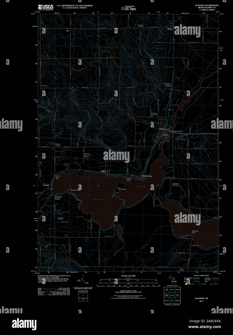 Alanson michigan map hires stock photography and images Alamy