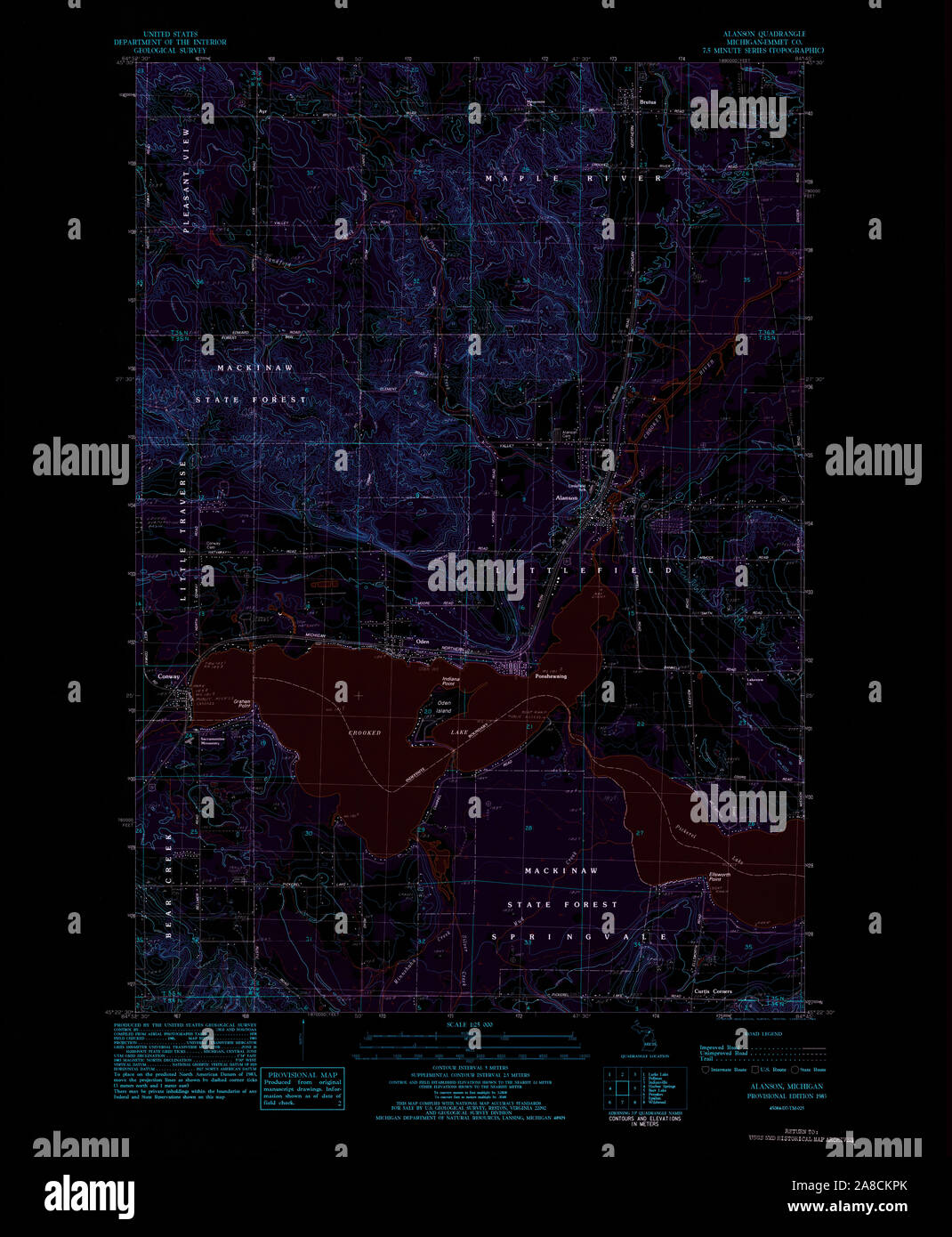 Alanson michigan map hires stock photography and images Alamy