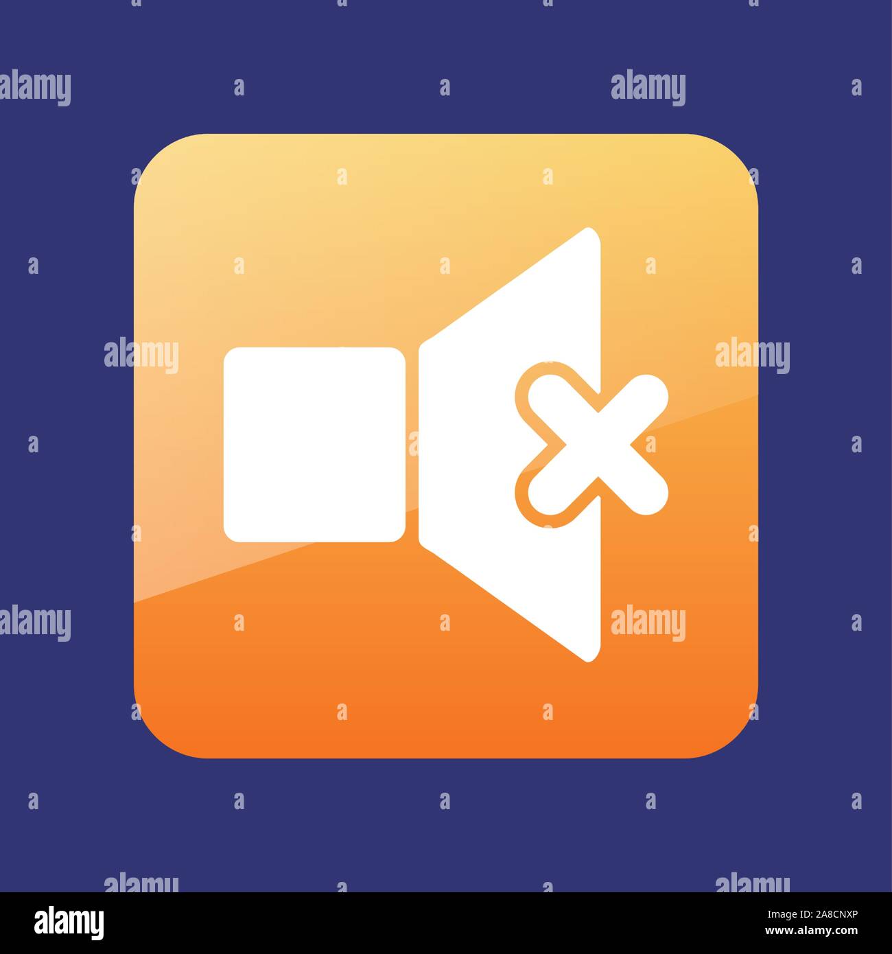 Mute sound flat icon vector illustration, eps 10 Stock Vector