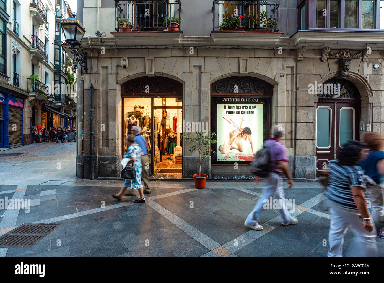 Bilbao, Spain - September 16, 2019. The facade of the clothes shop Antitaurino on street Done Jakue Karrera. Stock Photo