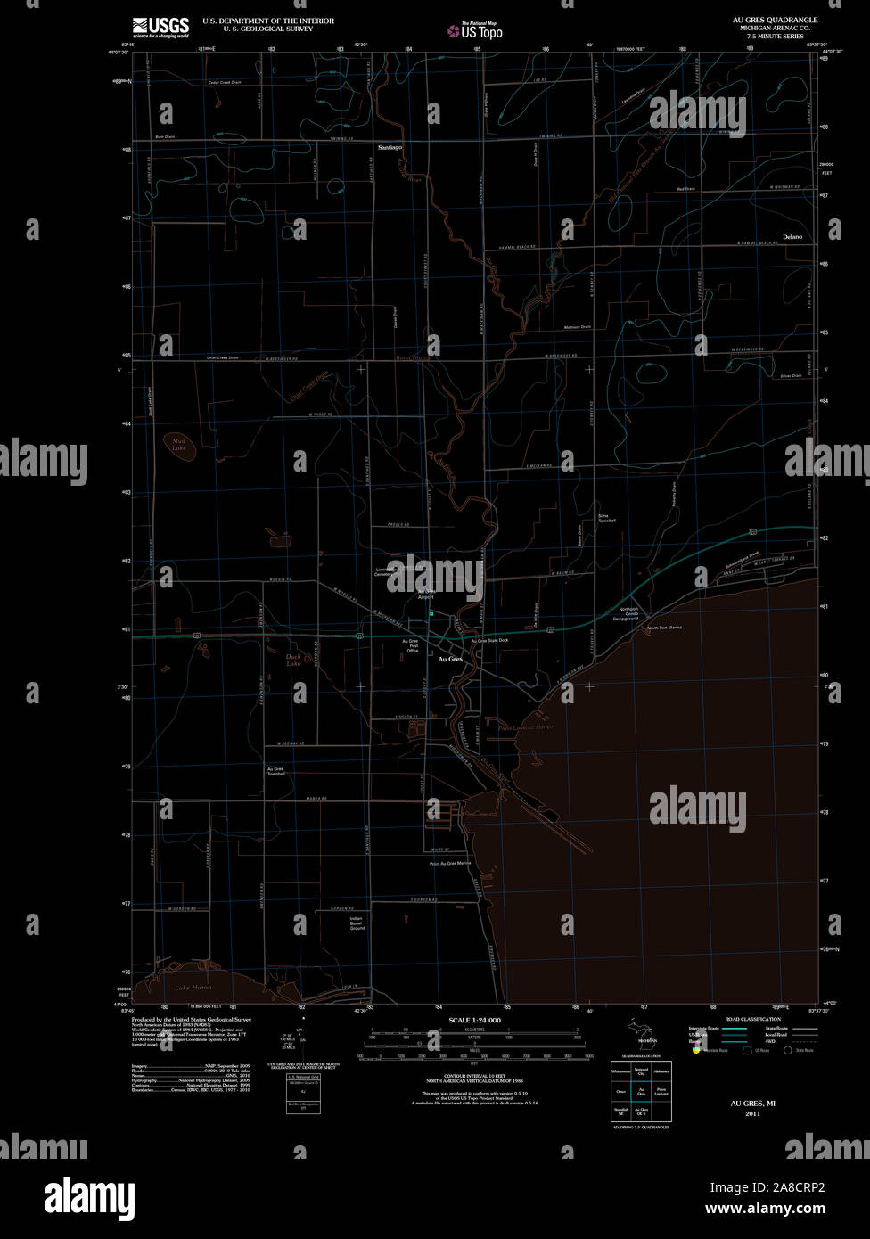 Au gres michigan map hires stock photography and images Alamy