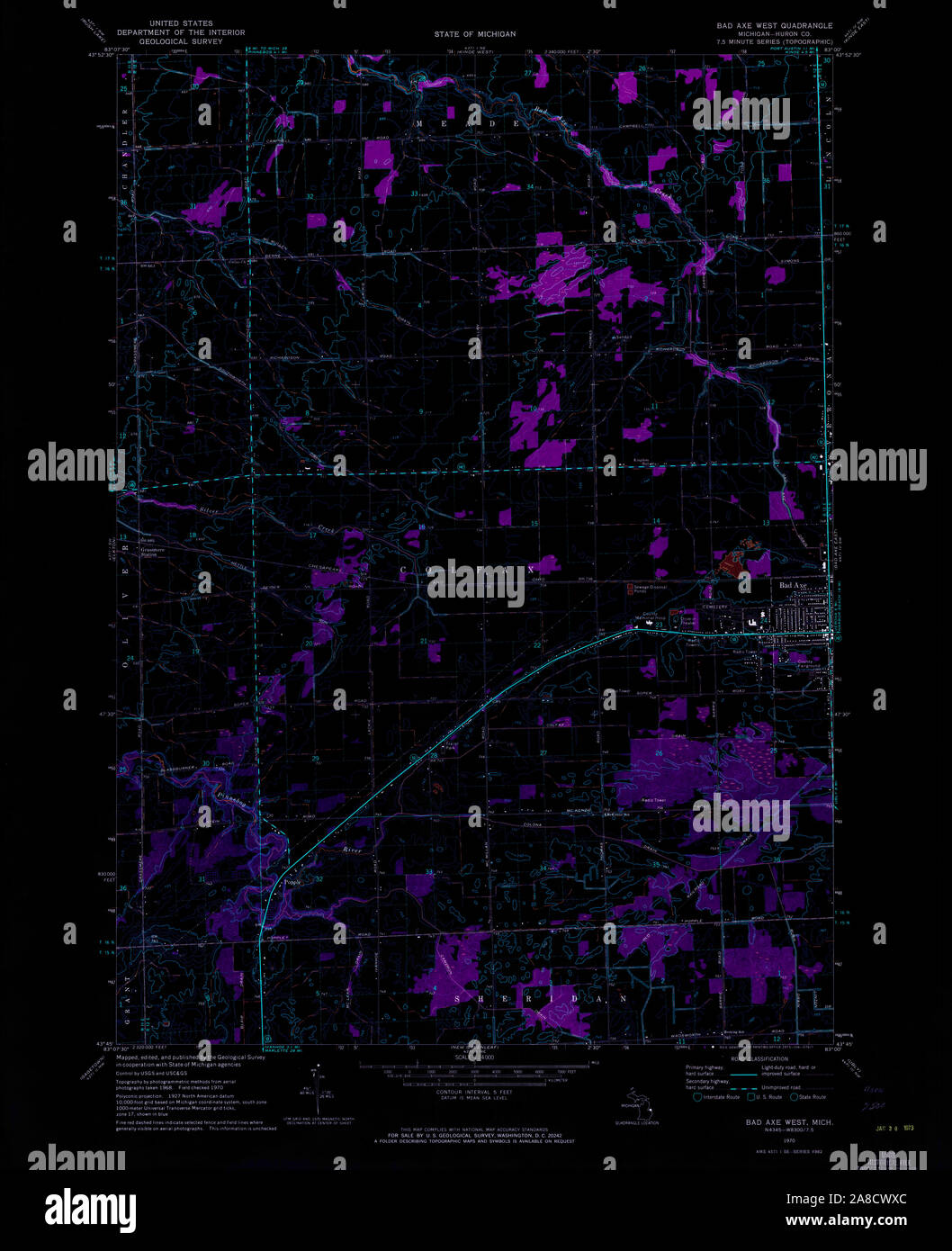 Map of bad axe hires stock photography and images Alamy