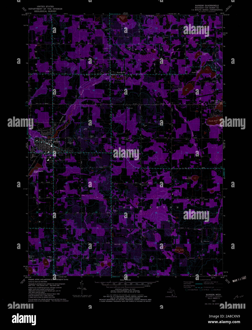 Map of bangor michigan hires stock photography and images Alamy