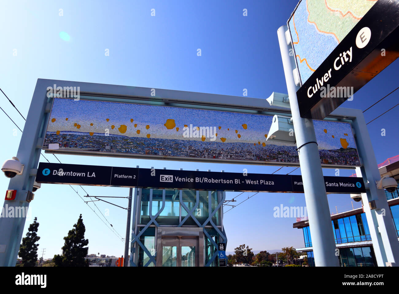 Metro Rail Expo Line Culver City Station, California Stock Photo