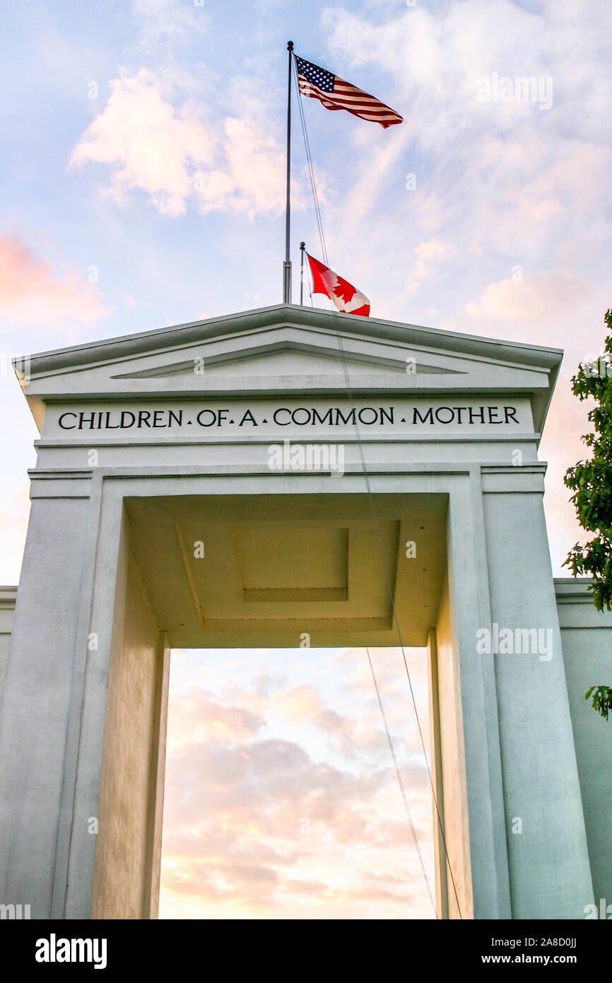 Peace Arch at the Peace Arch Border Crossing at the US/Canada border