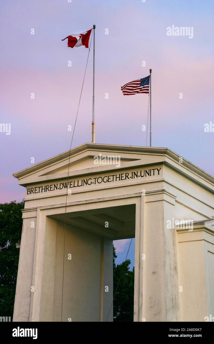 Peace Arch at the Peace Arch Border Crossing at the US/Canada border