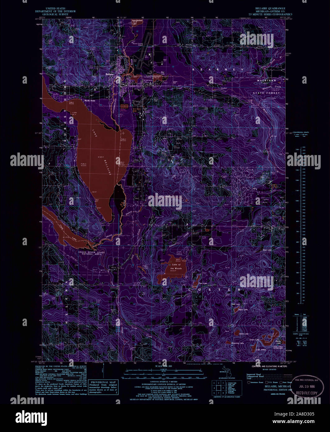 Map of bellaire michigan hires stock photography and images Alamy