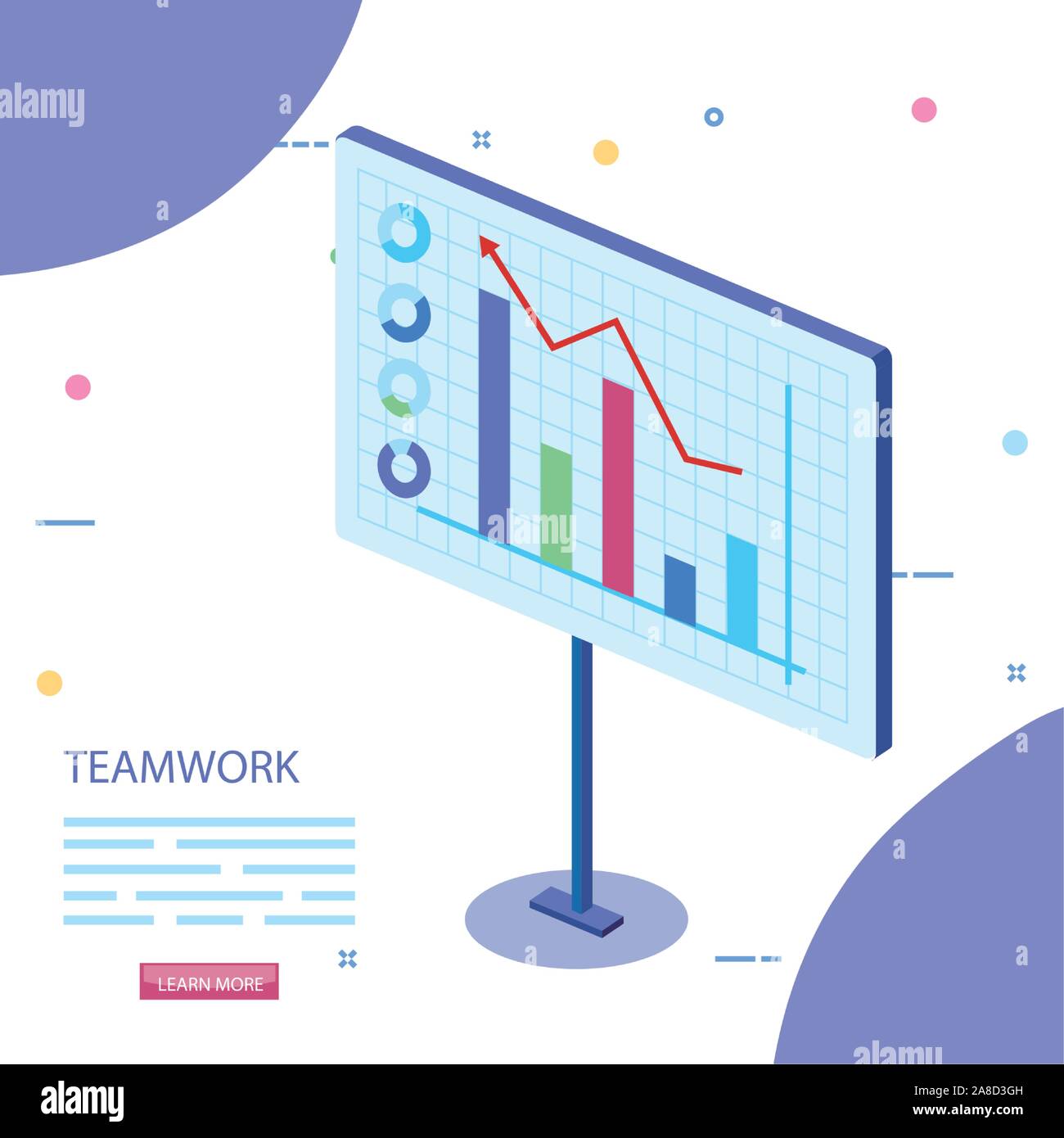 teamwork scene with statistics graphics Stock Vector Image & Art - Alamy