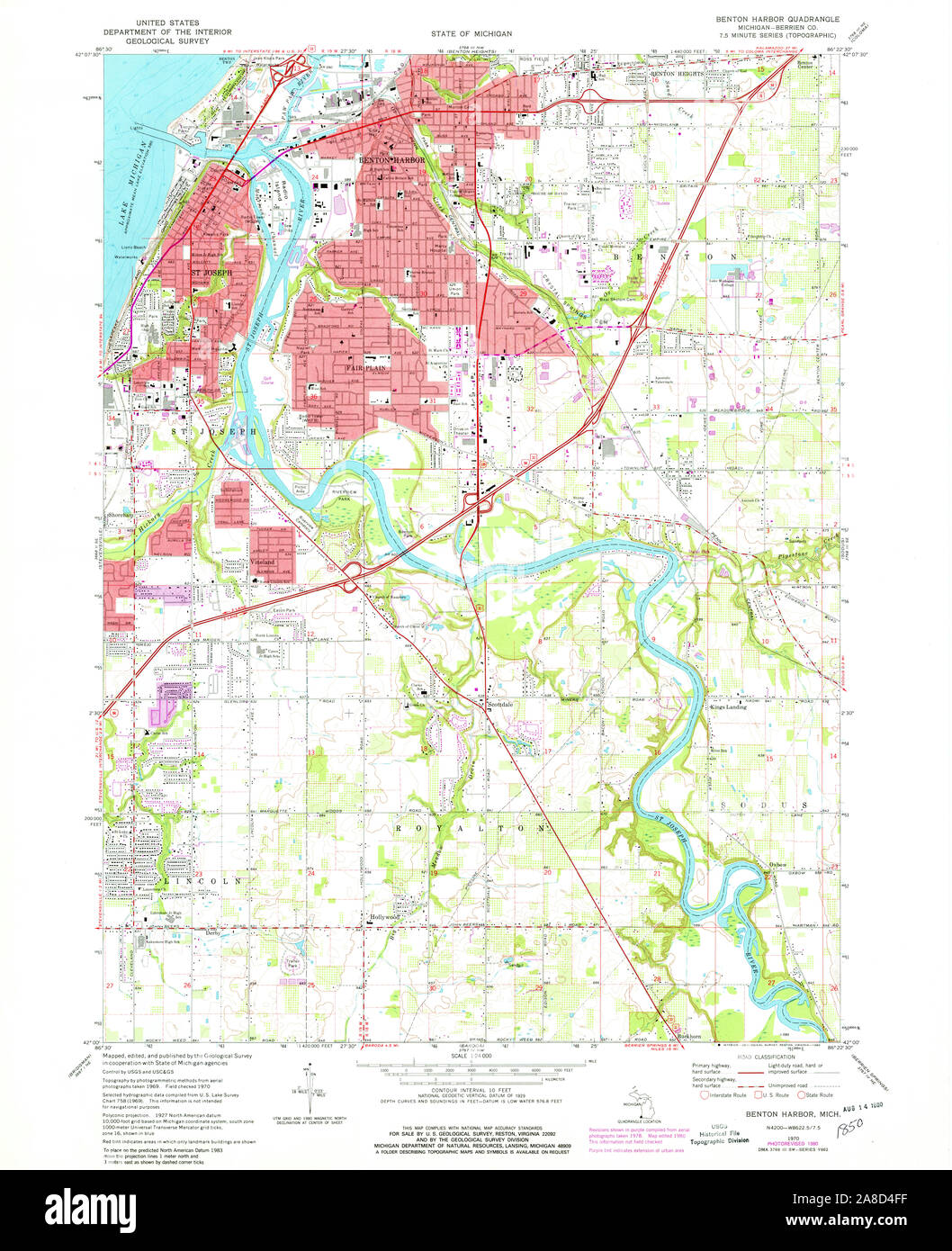Benton harbor michigan map hires stock photography and images Alamy