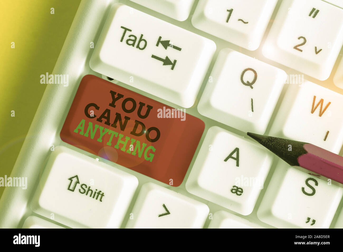 Handwriting Text Writing You Can Do Anything Conceptual Photo Motivation For Doing Something Believe In Yourself White Pc Keyboard With Empty Note Pa Stock Photo Alamy