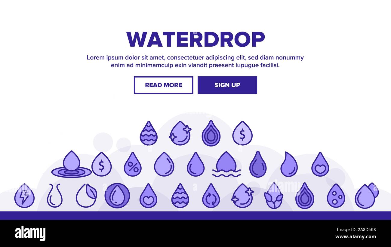 Water Drop Vector Thin Line Icons Set Stock Vector Image & Art - Alamy