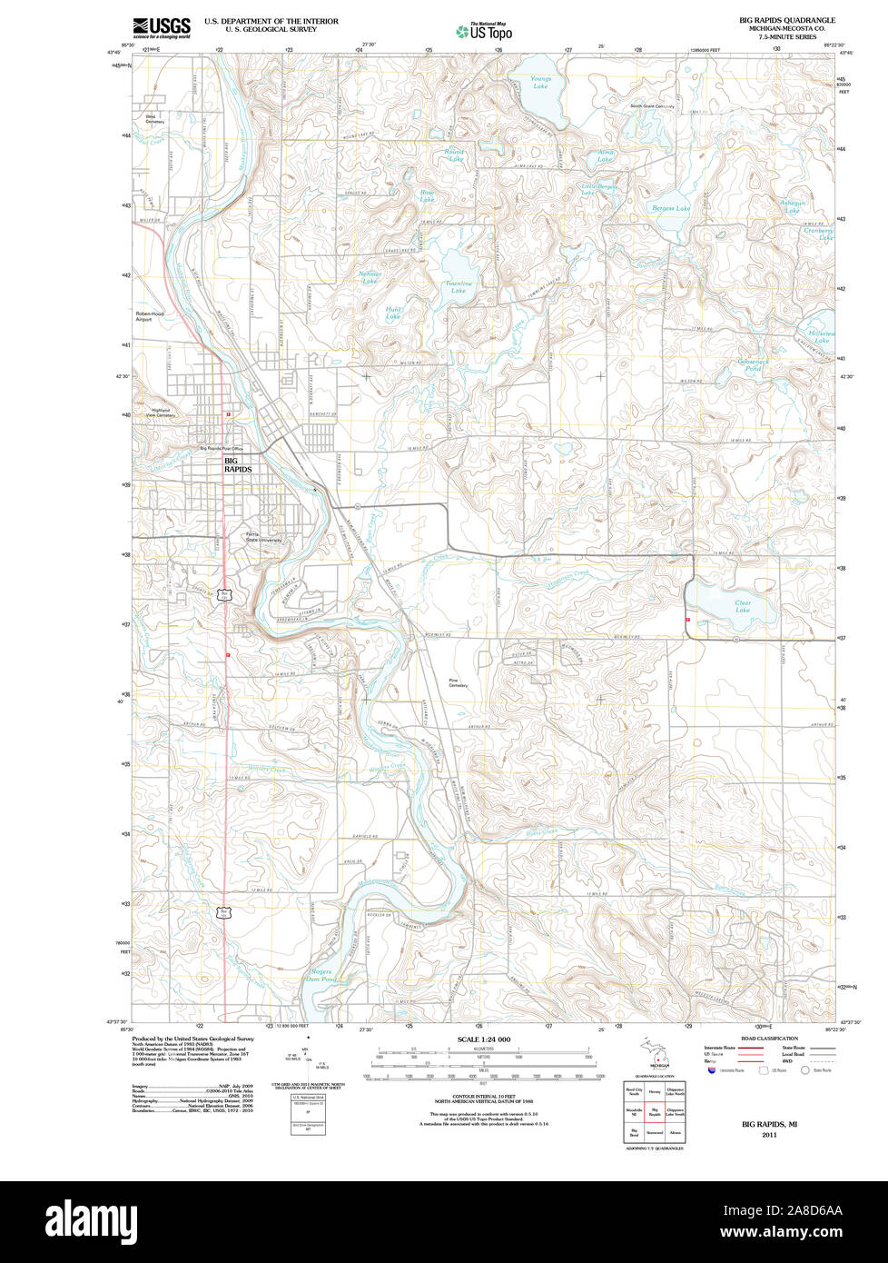 Map Of Big Rapids Michigan Big Rapids Michigan Map Hi-Res Stock Photography And Images - Alamy