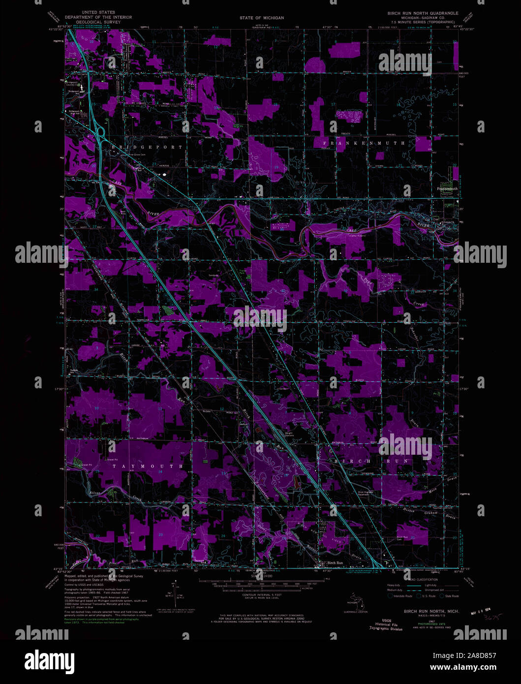 Birch run map hires stock photography and images Alamy