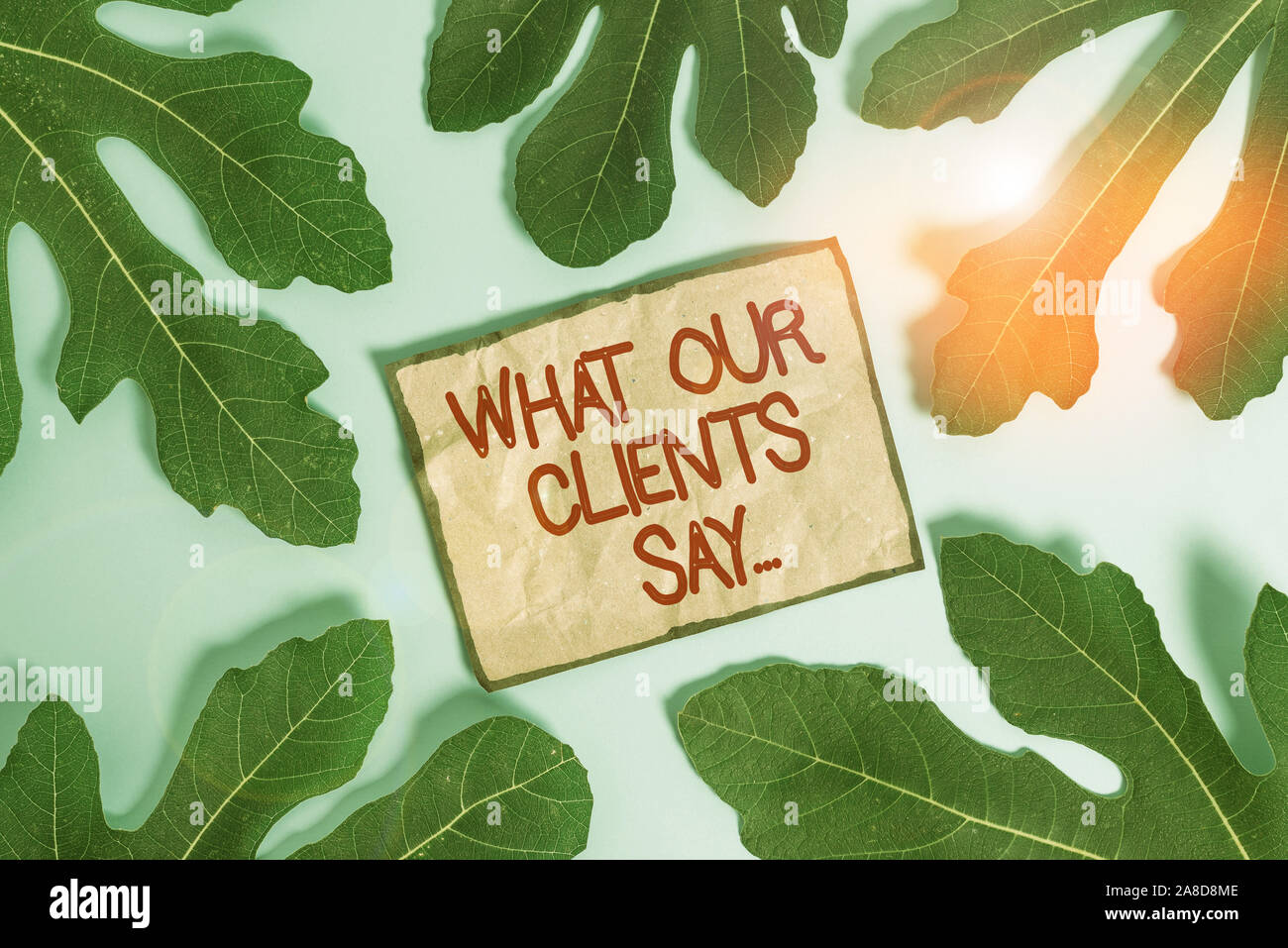 Writing note showing What Our Clients Say. Business concept for your ...