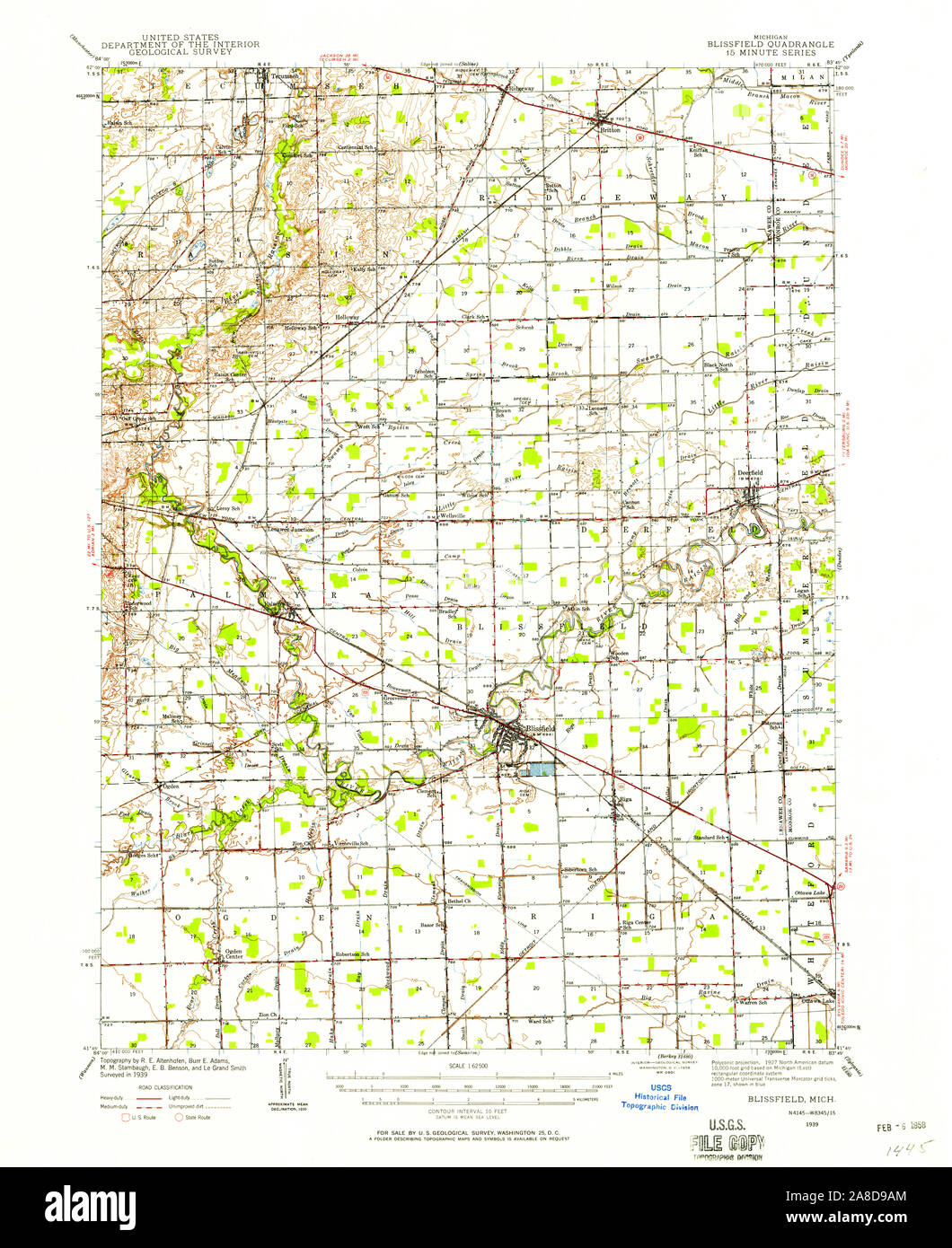 Map of blissfield michigan hires stock photography and images Alamy