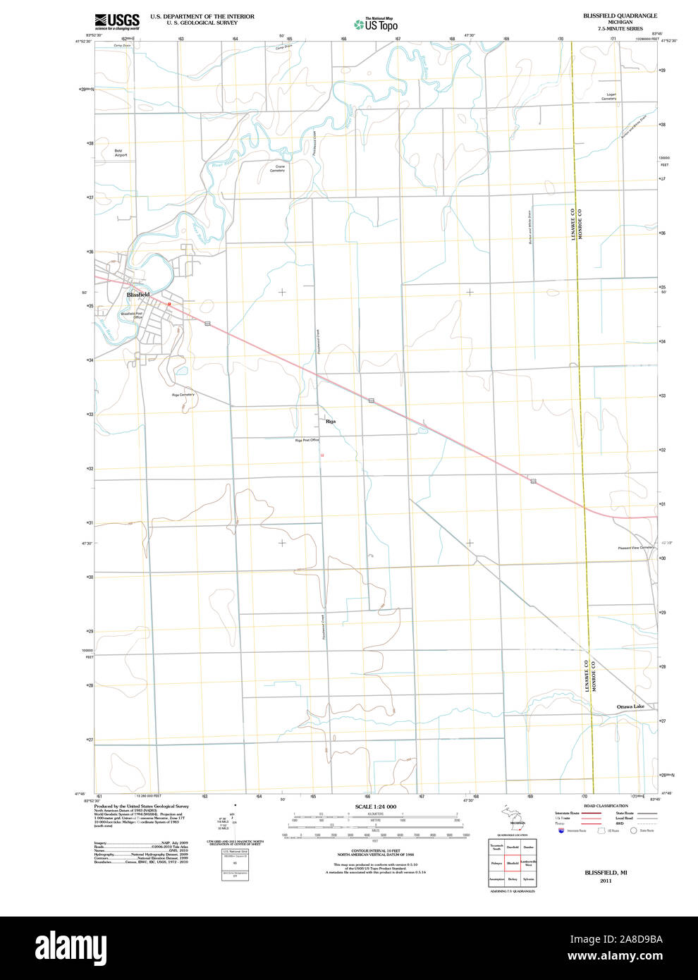Blissfield michigan map Cut Out Stock Images & Pictures Alamy
