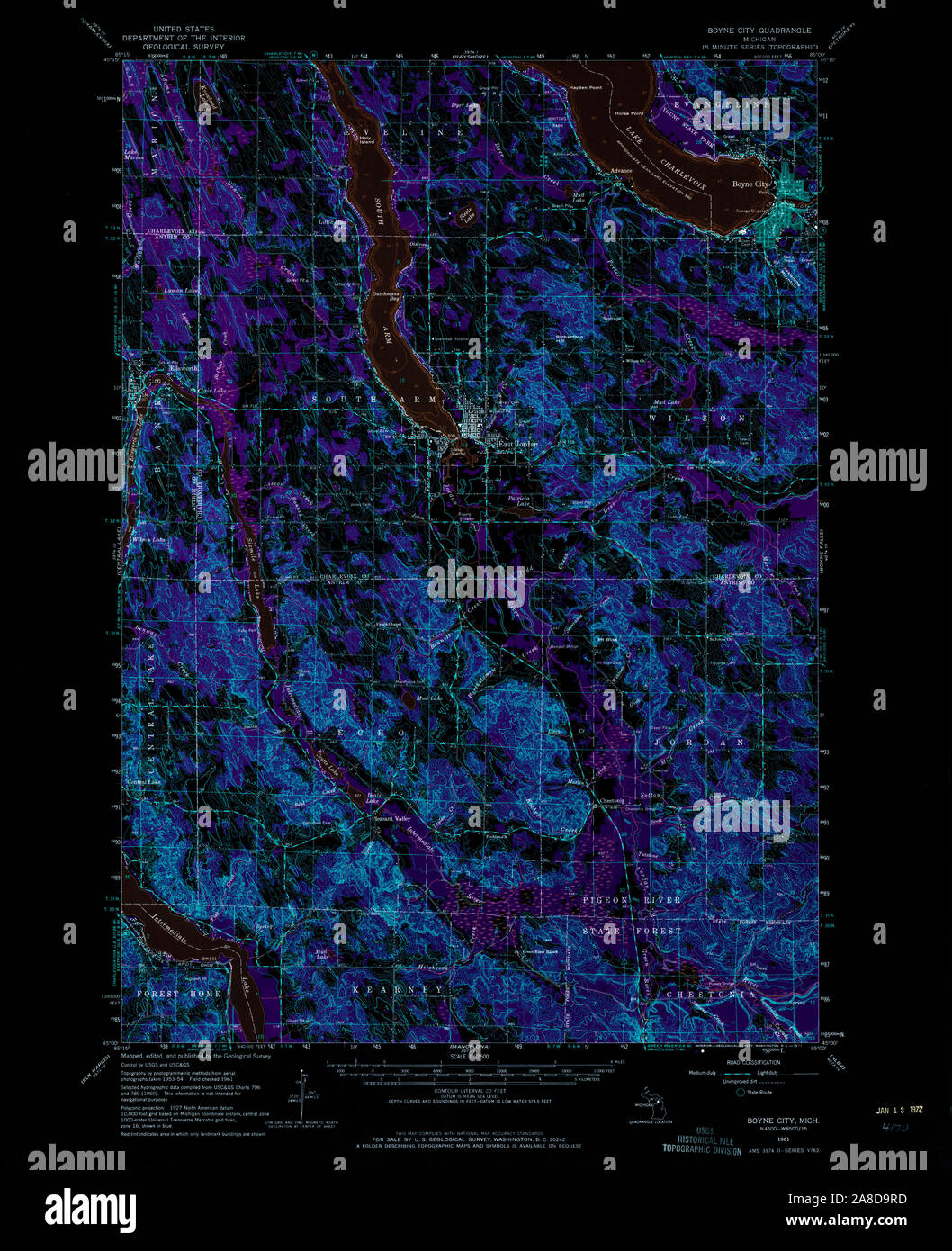 Map of boyne city hires stock photography and images Alamy