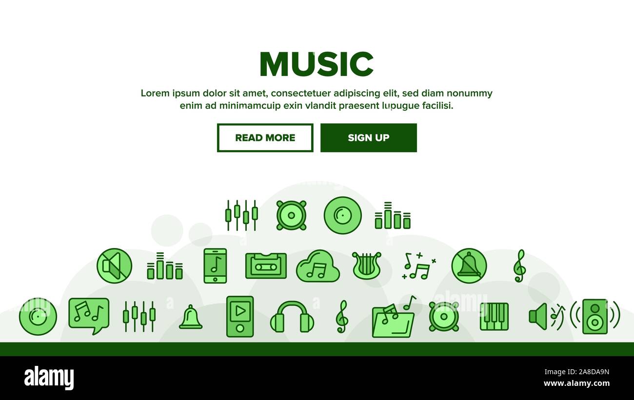 Music, Audio Vector Thin Line Icons Set Stock Vector Image & Art - Alamy