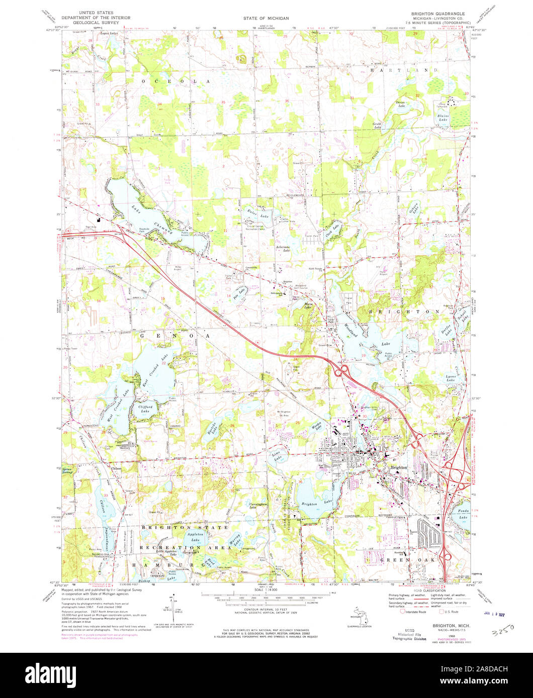 Map of brighton michigan hires stock photography and images Alamy