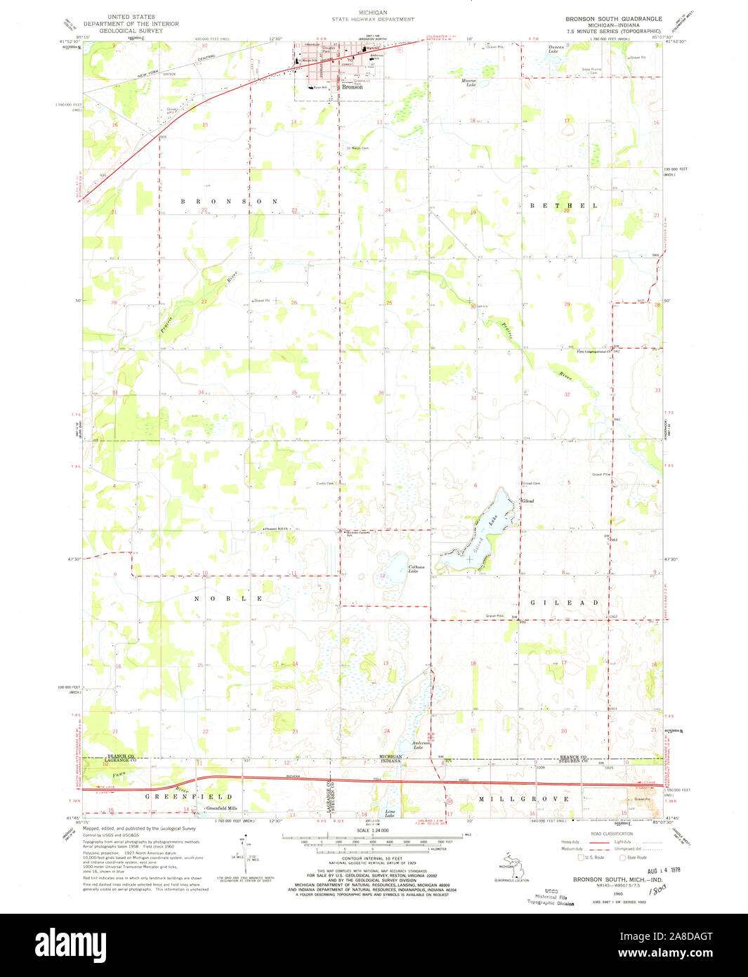 Bronson michigan map hires stock photography and images Alamy
