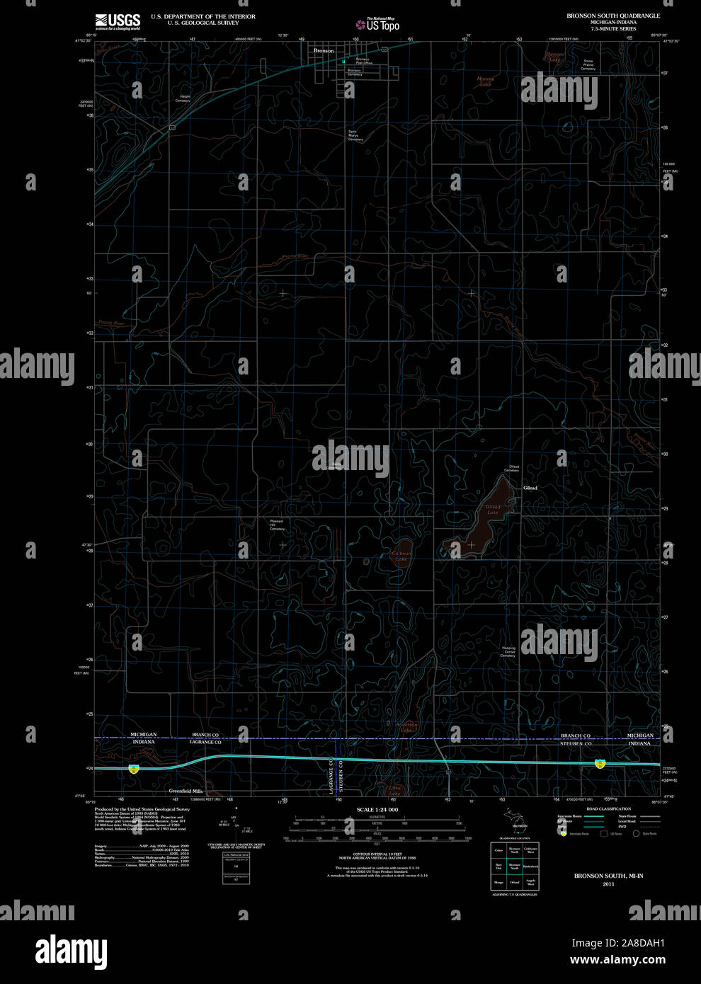 Bronson michigan map hires stock photography and images Alamy