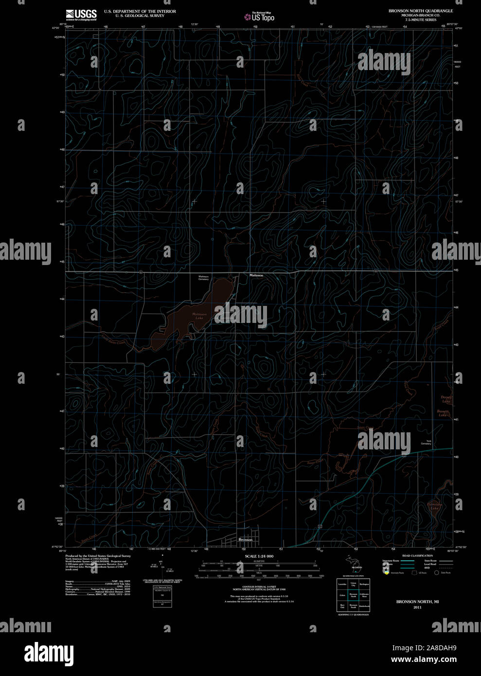 Bronson michigan map hires stock photography and images Alamy
