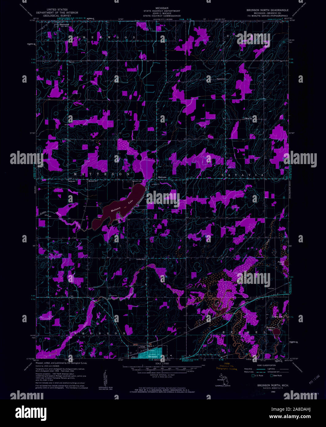 Bronson michigan map hi-res stock photography and images - Alamy