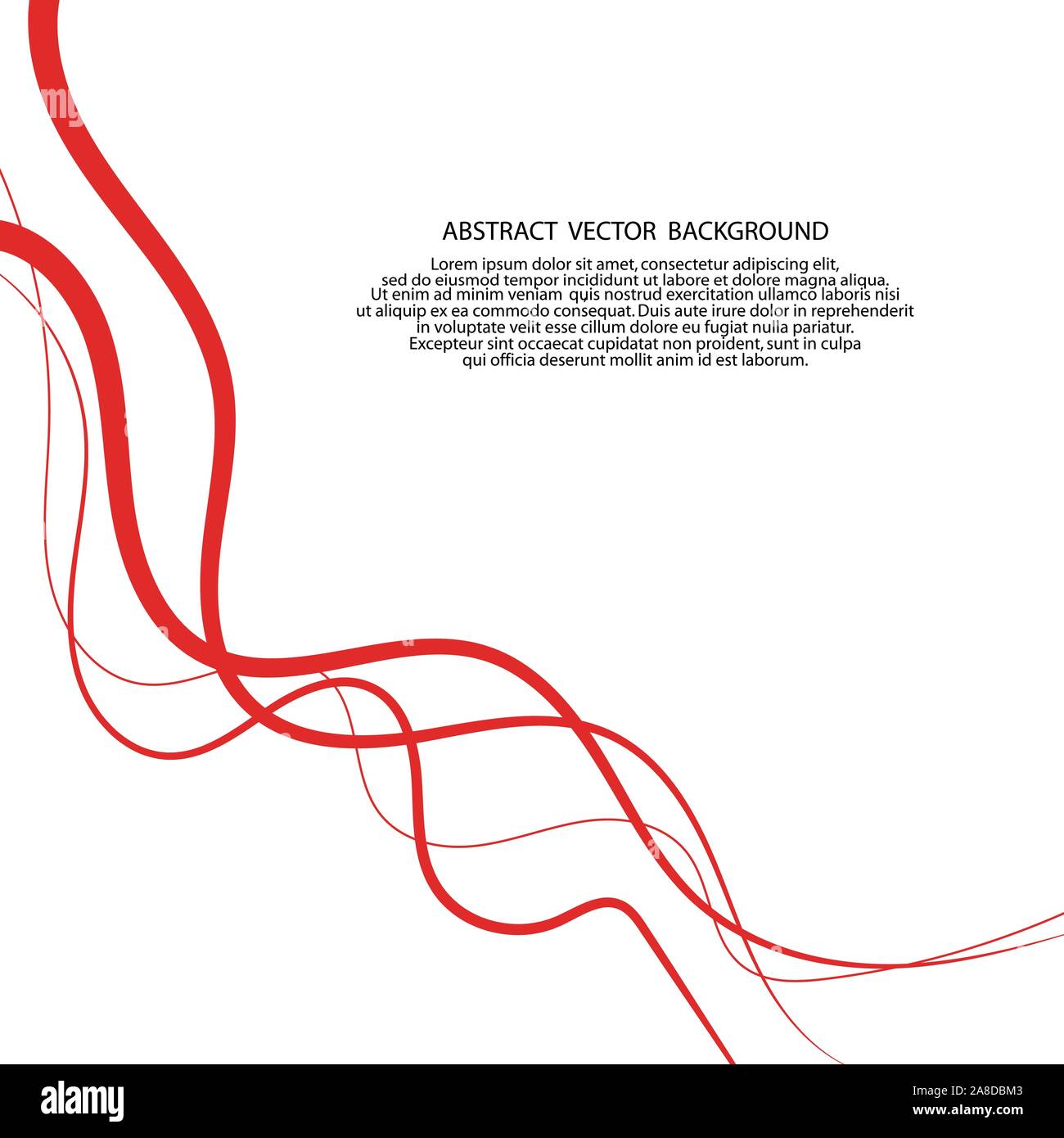 Abstract wavy background. Red lines on a white background. eps 10 Stock Vector