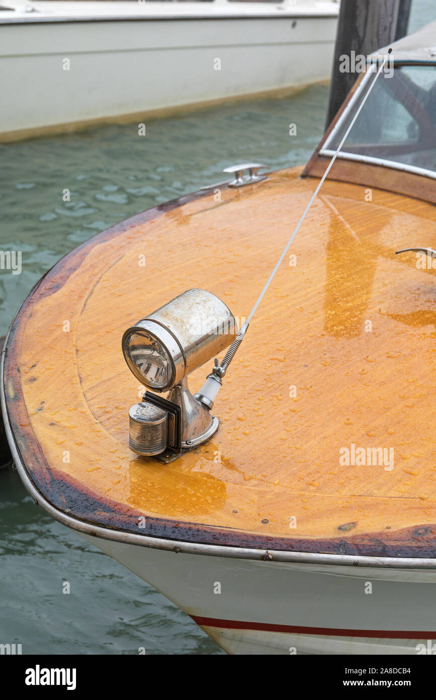 One Reflector Headlight at Front of Boat Stock Photo - Alamy