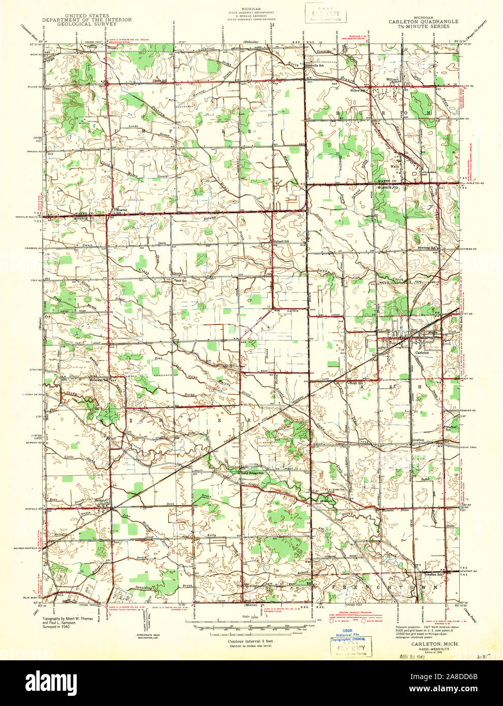 Carleton michigan map hires stock photography and images Alamy