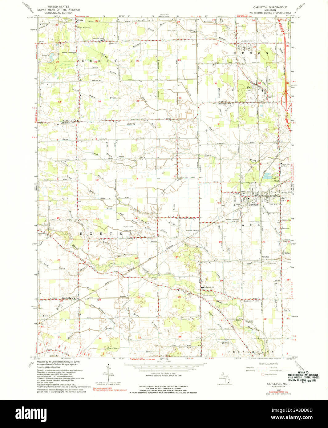 Map of carleton michigan hires stock photography and images Alamy