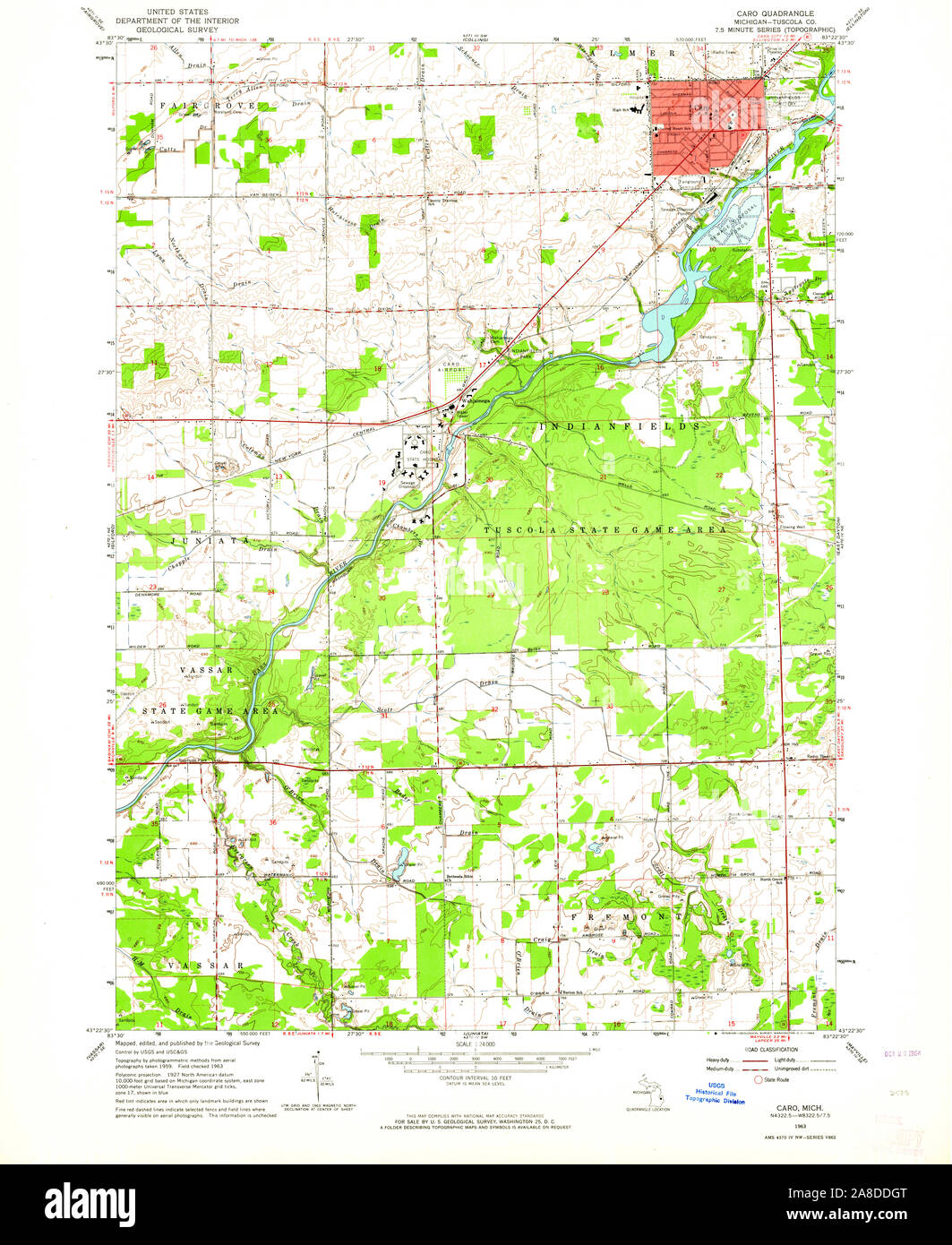 Map of caro michigan hires stock photography and images Alamy