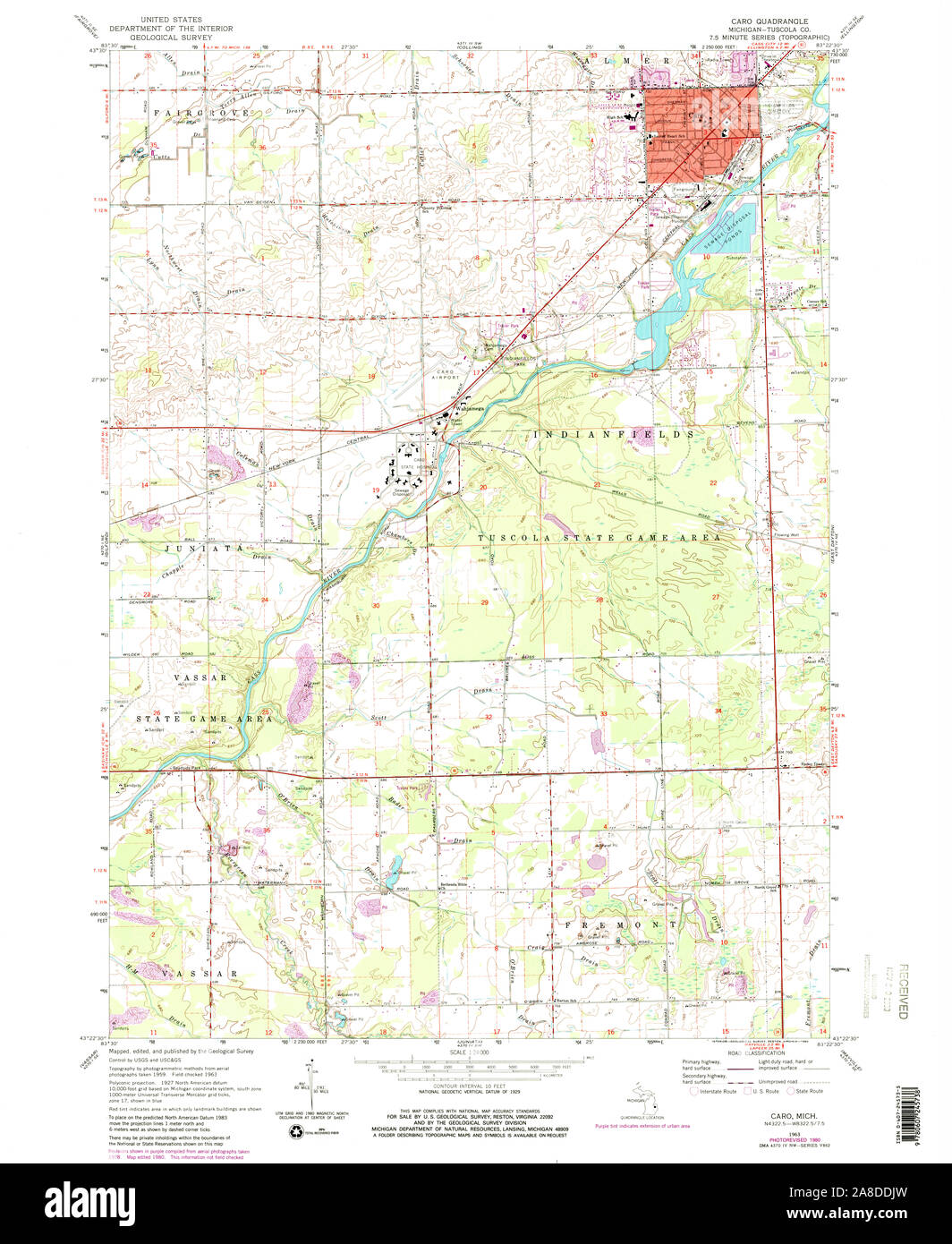 Map of caro michigan hires stock photography and images Alamy