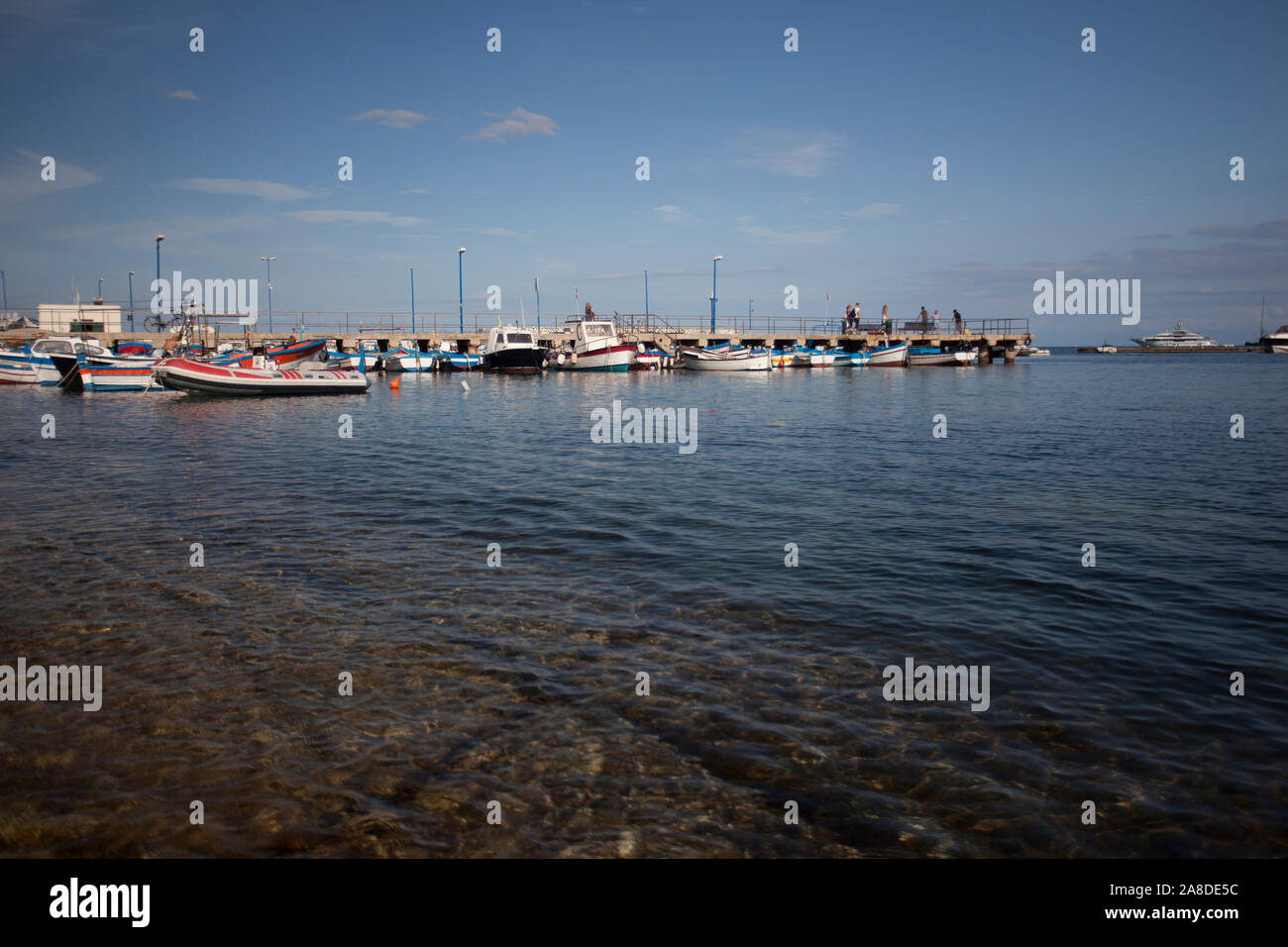 Boats moored at the pier Stock Photo - Alamy