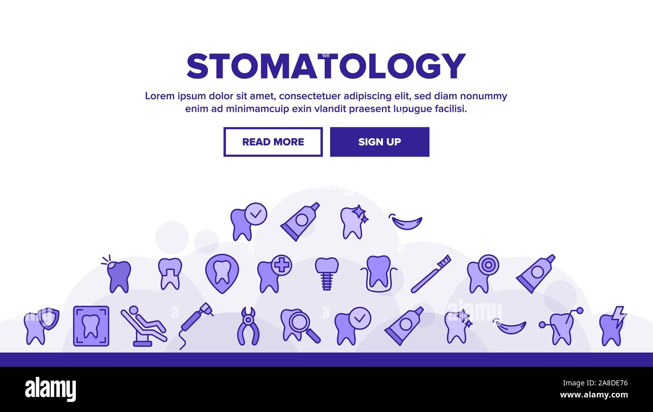 Stomatology And Dentistry Vector Linear Icons Set Stock Vector Image ...