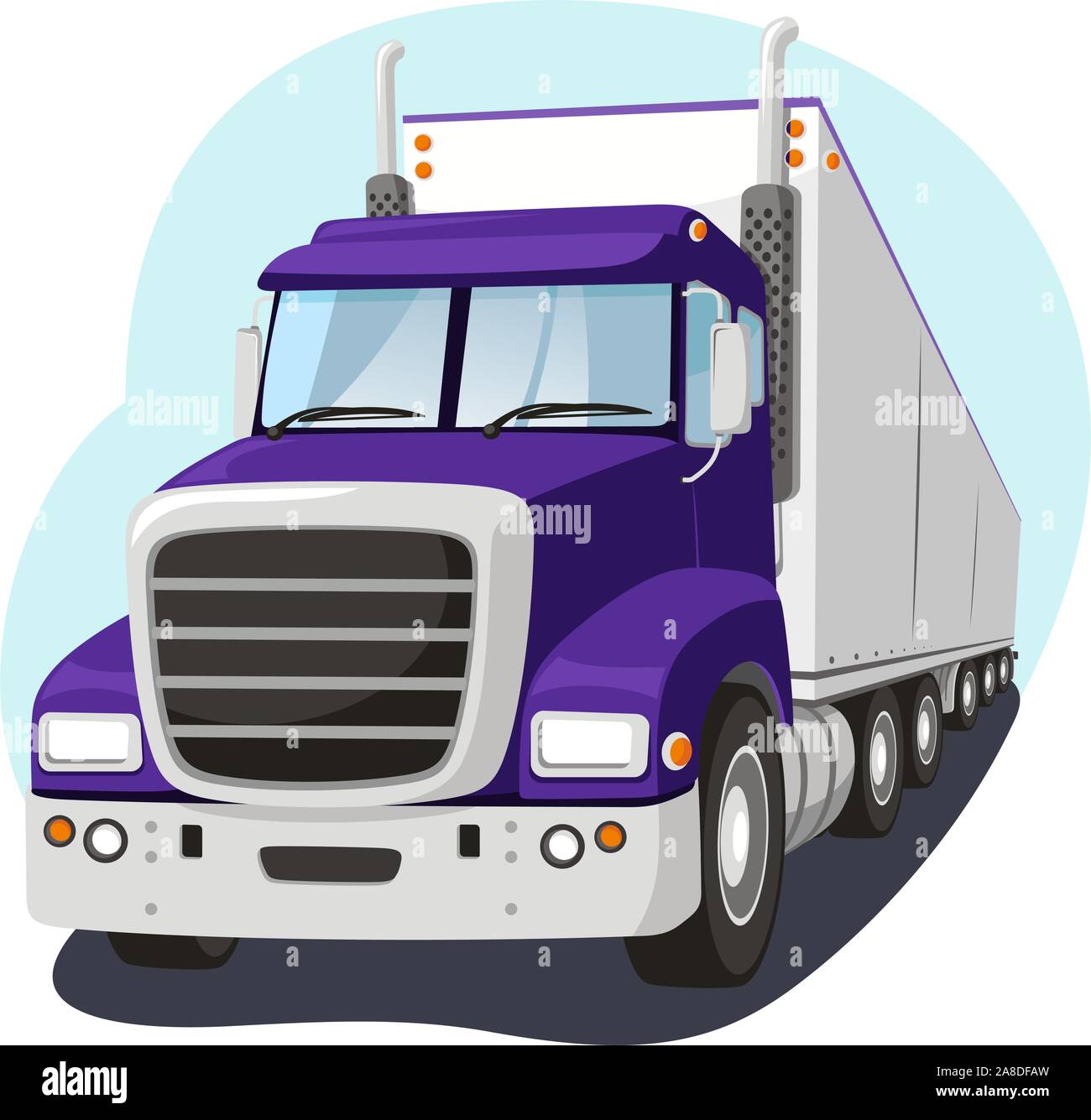 Cargo Truck Fright Transportation Industry, vector illustration cartoon. Stock Vector