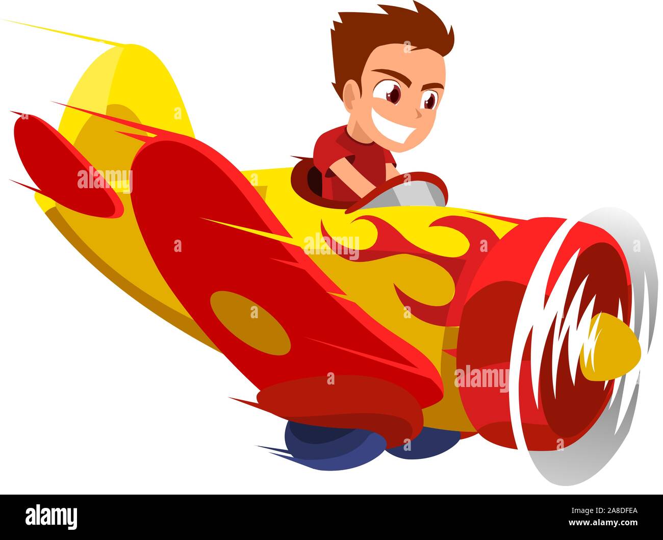 little boy riding an airplane Stock Vector Image & Art - Alamy