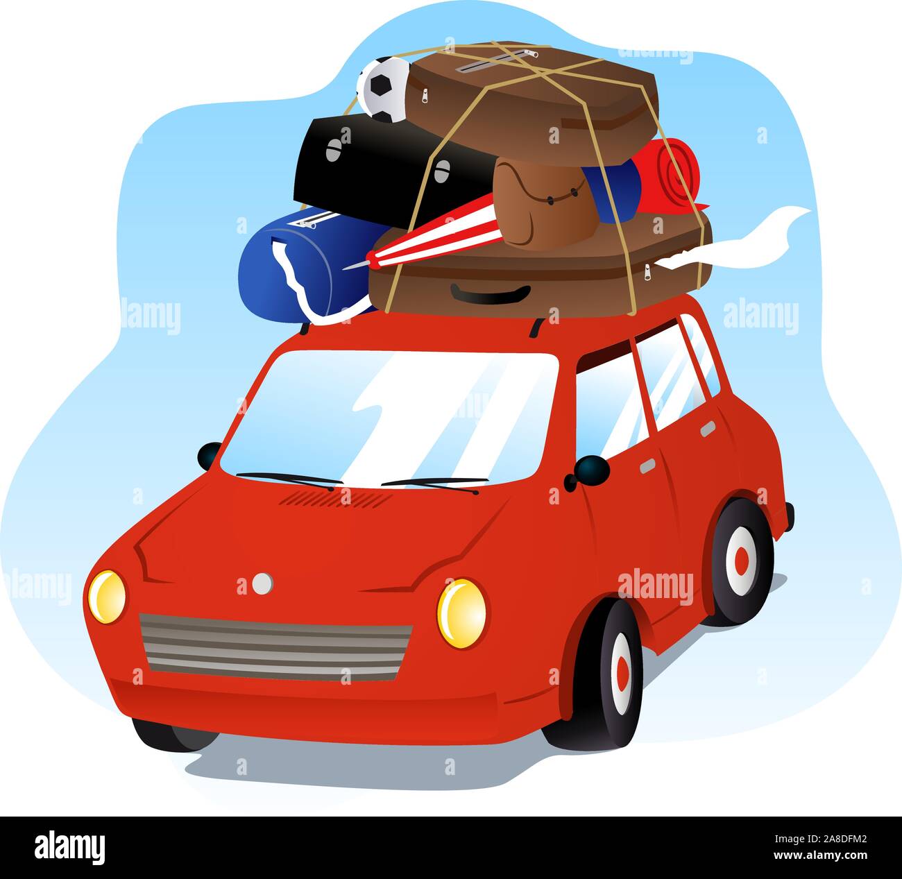 Going on Holidays Vacation Car with Luggage Stock Vector