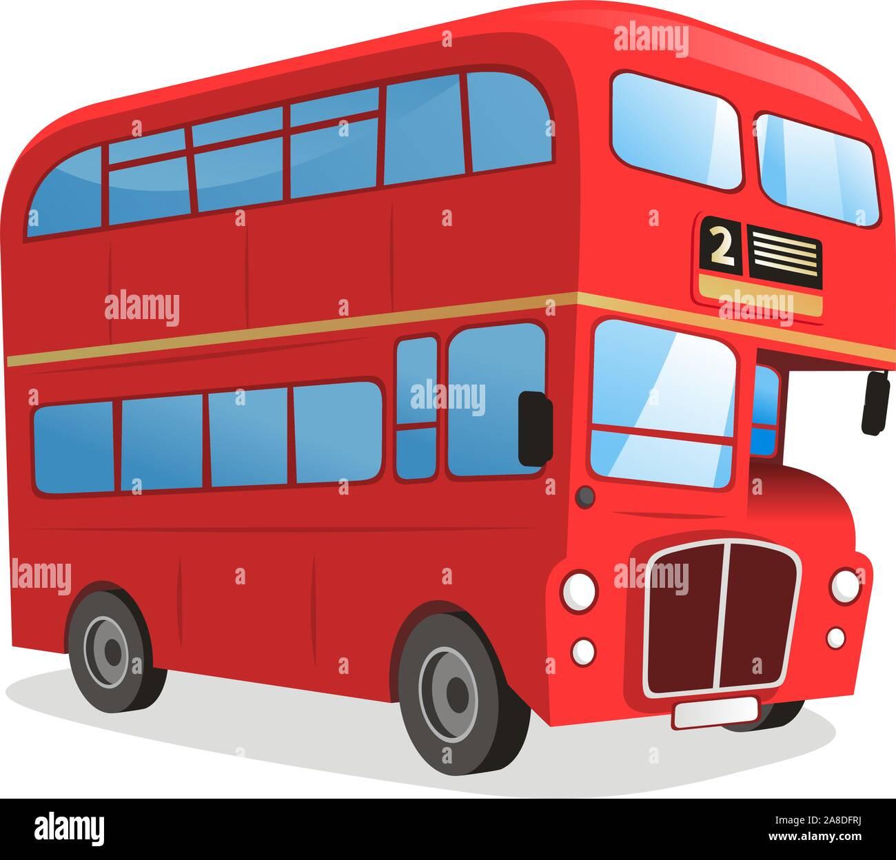 London Double decker bus cartoon illustration Stock Vector