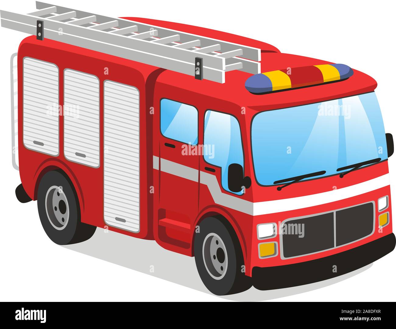 Fire truck cartoon illustration Stock Vector