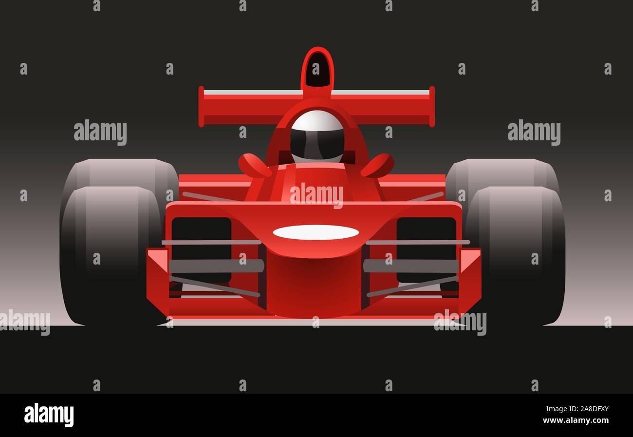 F1 Formula One Racing Icon Car, vector illustration cartoon. Stock Vector