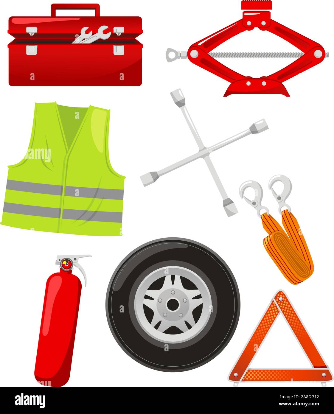 car emergency elements cartoon icons Stock Vector Image & Art Alamy