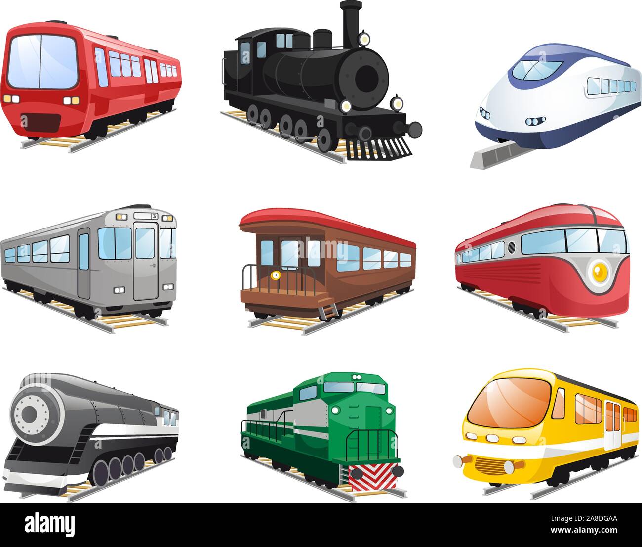 Steam train painting Stock Vector Images - Alamy