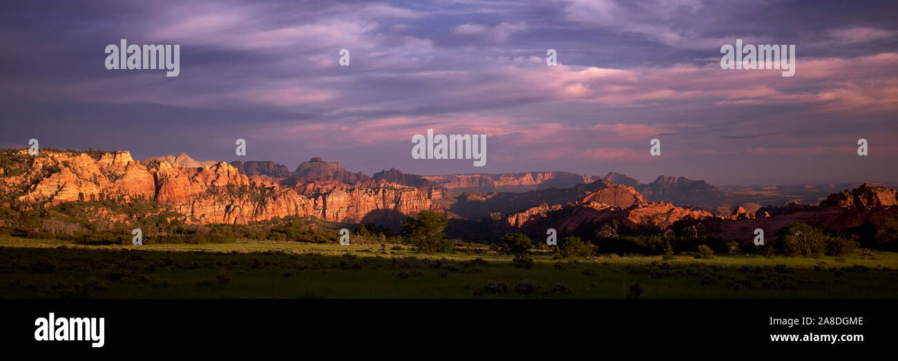 Zion National Park at sunset, Utah, USA Stock Photo
