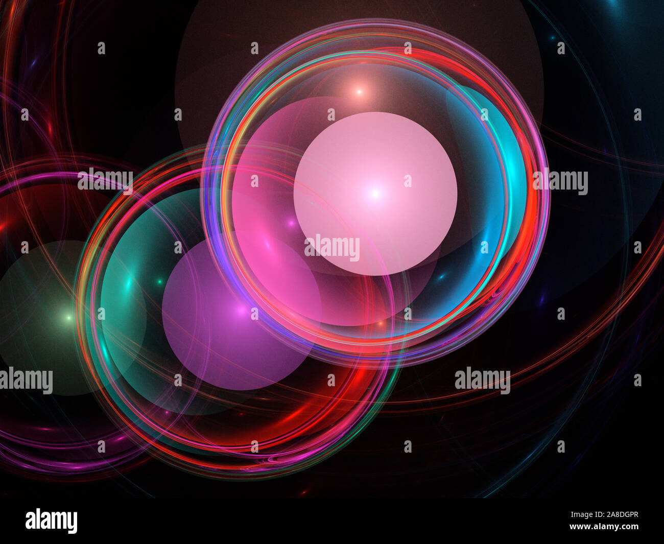 Colorful fractal plasma sphere, strings of chaotic plasma energy. smoke